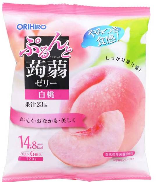 ORIHIRO JELLY WHITE PEACH FLAVOUR 立喜乐蒟蒻果冻白桃味